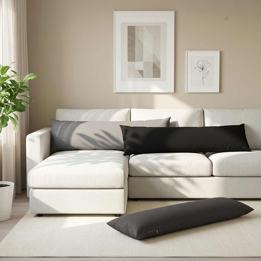 Cushion Cover HEERLEN Dark Grey 40 x 145 cm Fabric