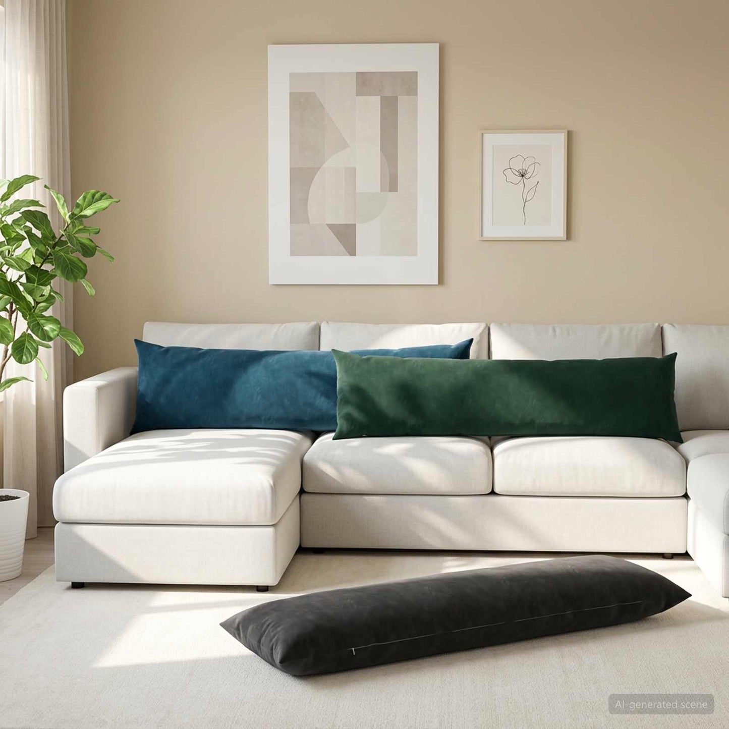 Cushion Cover HEERLEN Blue 40 x 145 cm Velvet