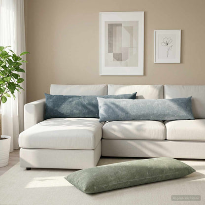 Cushion Cover HEERLEN Blue 40 x 145 cm Chenille Fabric