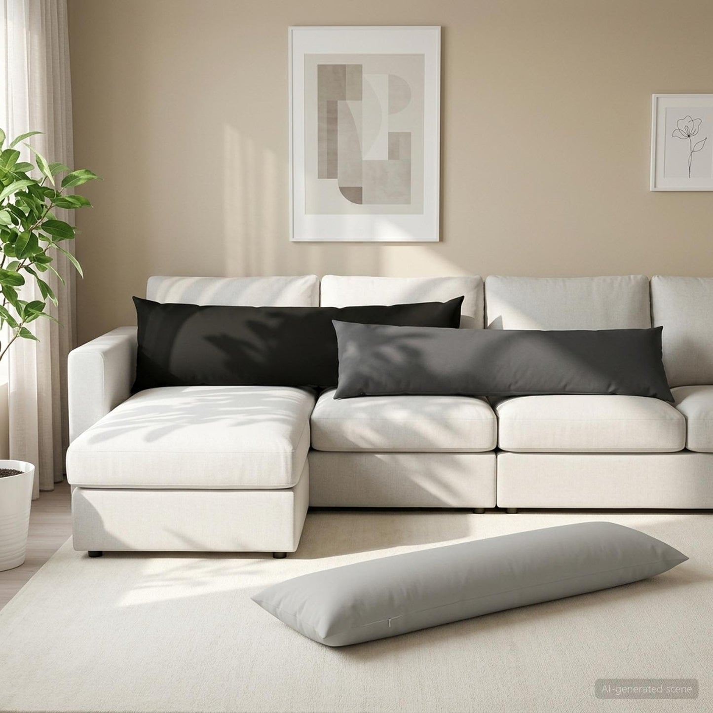 Cushion Cover 2 pcs HEERLEN Anthracite 40 x 145 cm Polyester