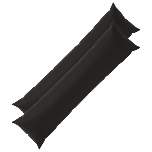 Cushion Cover 2 pcs HEERLEN Black 40 x 145 cm Polyester