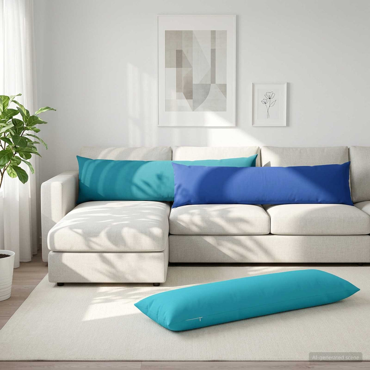 Cushion with Pillow HEERLEN Light Blue 40 x 145 cm Polyester