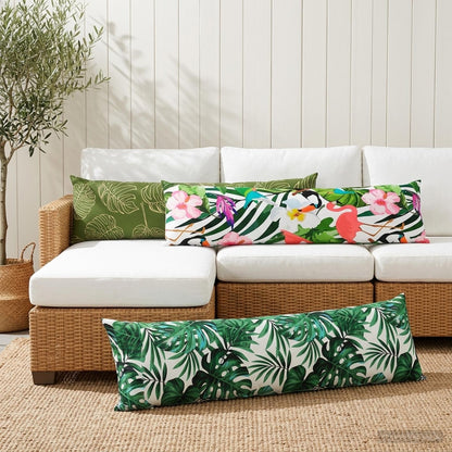 Cushion Cover 2 pcs HEERLEN Leaf Design 40 x 145 cm Polyester
