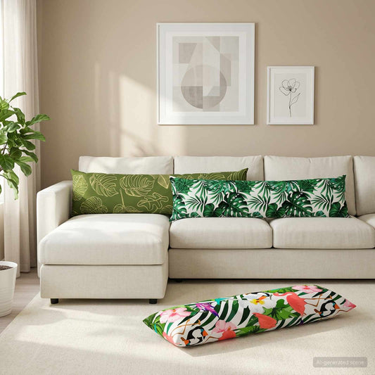 Throw Pillow 2 pcs HEERLEN Leaf Design 40 x 145 cm Polyester
