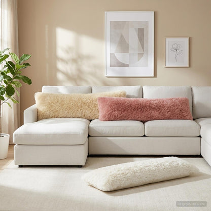 Cushion Cover 2 pcs HEERLEN White 40 x 145 cm PV Fleece