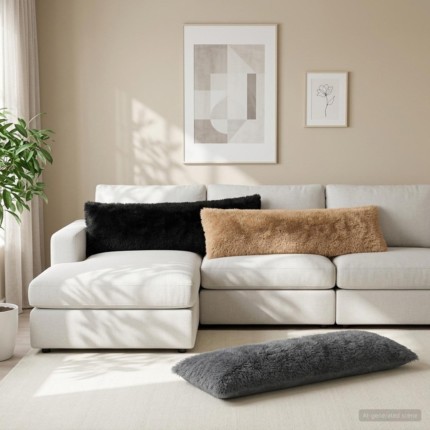 Cushion Cover 2 pcs HEERLEN Anthracite 40 x 145 cm PV Fleece