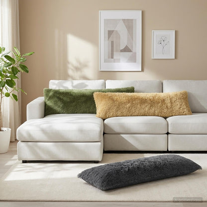 Cushion Cover HEERLEN Green 40 x 145 cm PV Fleece