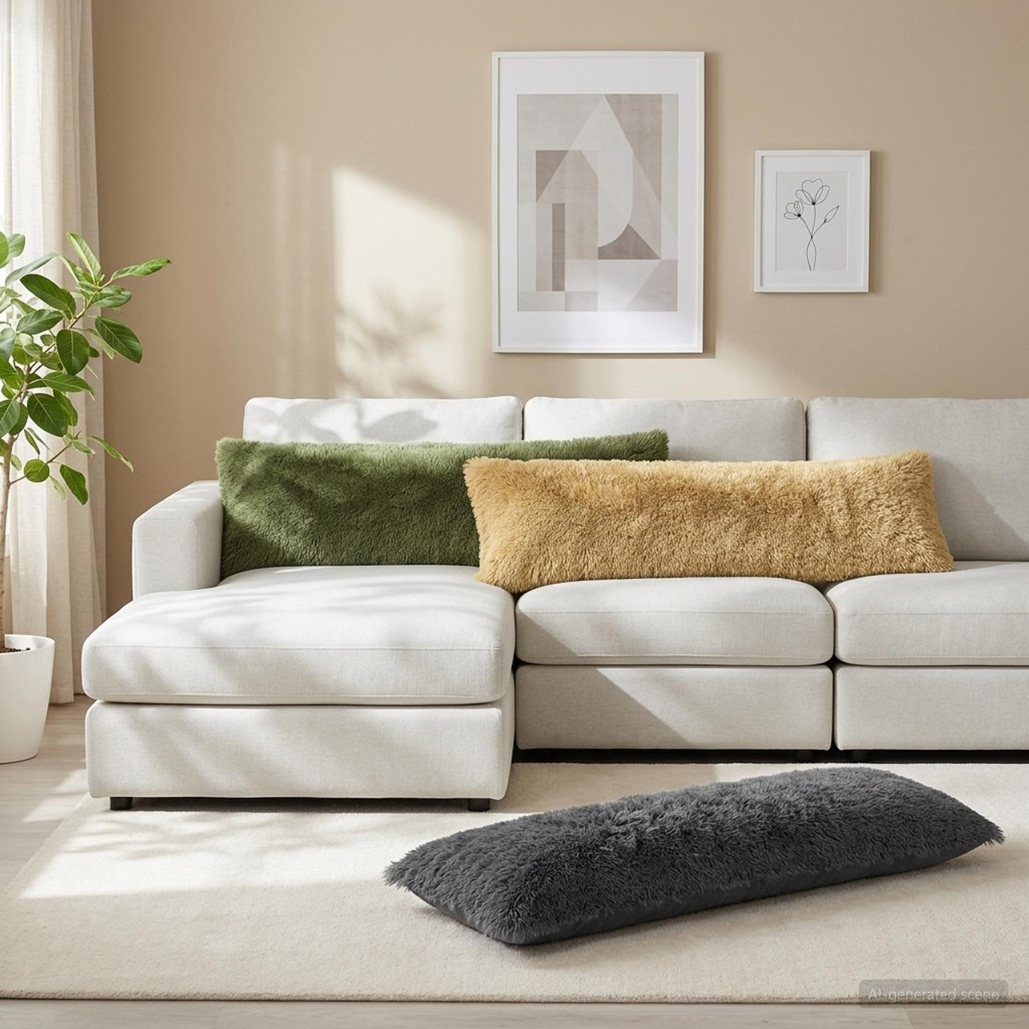 Cushion Cover HEERLEN Light Green 40 x 145 cm PV Fleece