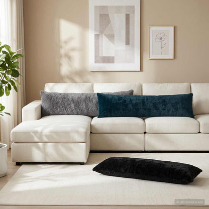 Cushion Cover 2 pcs HEERLEN Dark Grey 40 x 145 cm