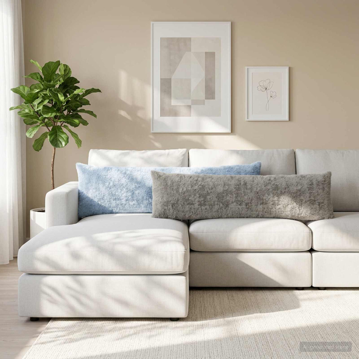 Cushion Cover 2 pcs HEERLEN Light Blue 40 x 145 cm