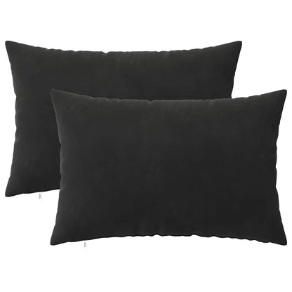 Cushion Cover 2 pcs HEERLEN Black 40 x 60 cm Velvet