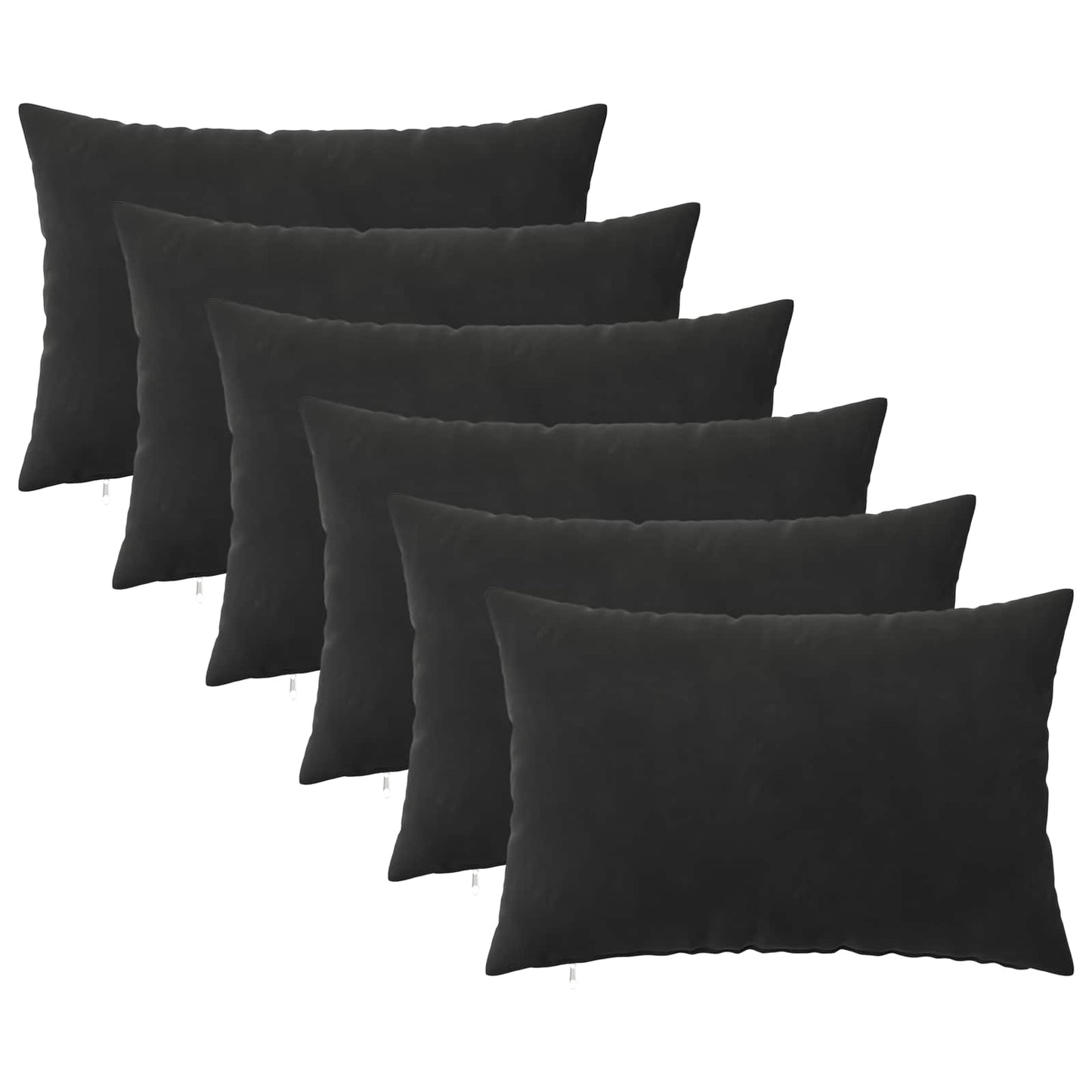 Cushion Cover 6 pcs HEERLEN Black 40 x 60 cm Velvet