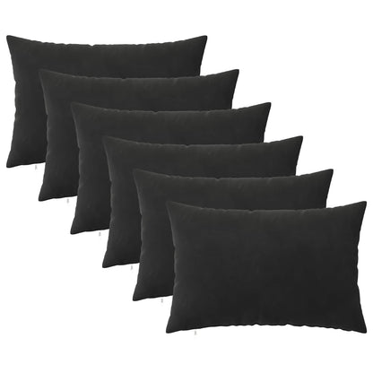 Cushion Cover 6 pcs HEERLEN Black 40 x 60 cm Velvet