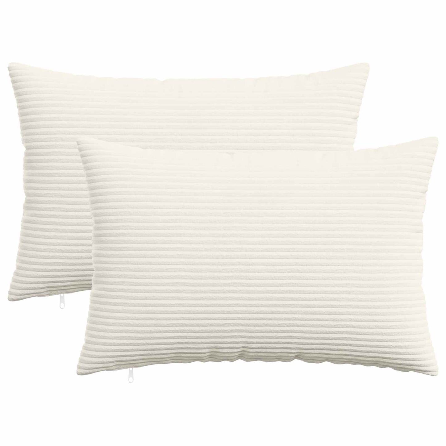 Cushion Cover 2 pcs HEERLEN Cream 40 x 60 cm Corduroy