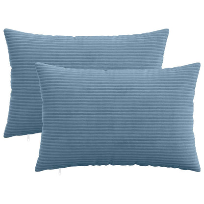 Cushion Cover 2 pcs HEERLEN Blue 40 x 60 cm Corduroy