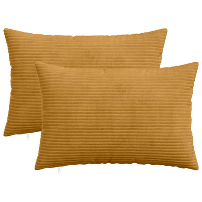 Cushion Cover 2 pcs HEERLEN Yellow 40 x 60 cm Corduroy
