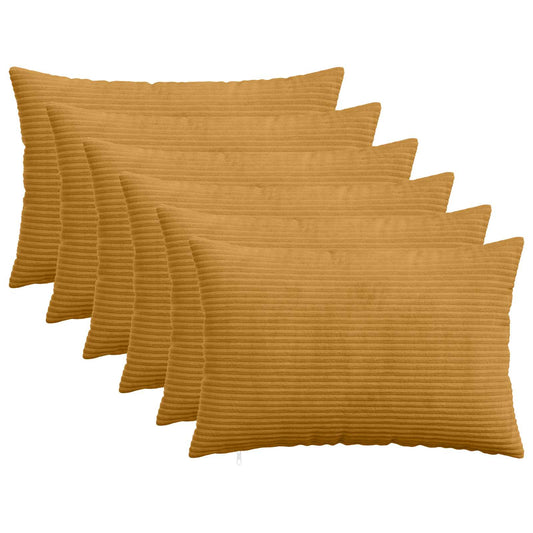 Cushion Cover 6 pcs HEERLEN Yellow 40 x 60 cm Corduroy