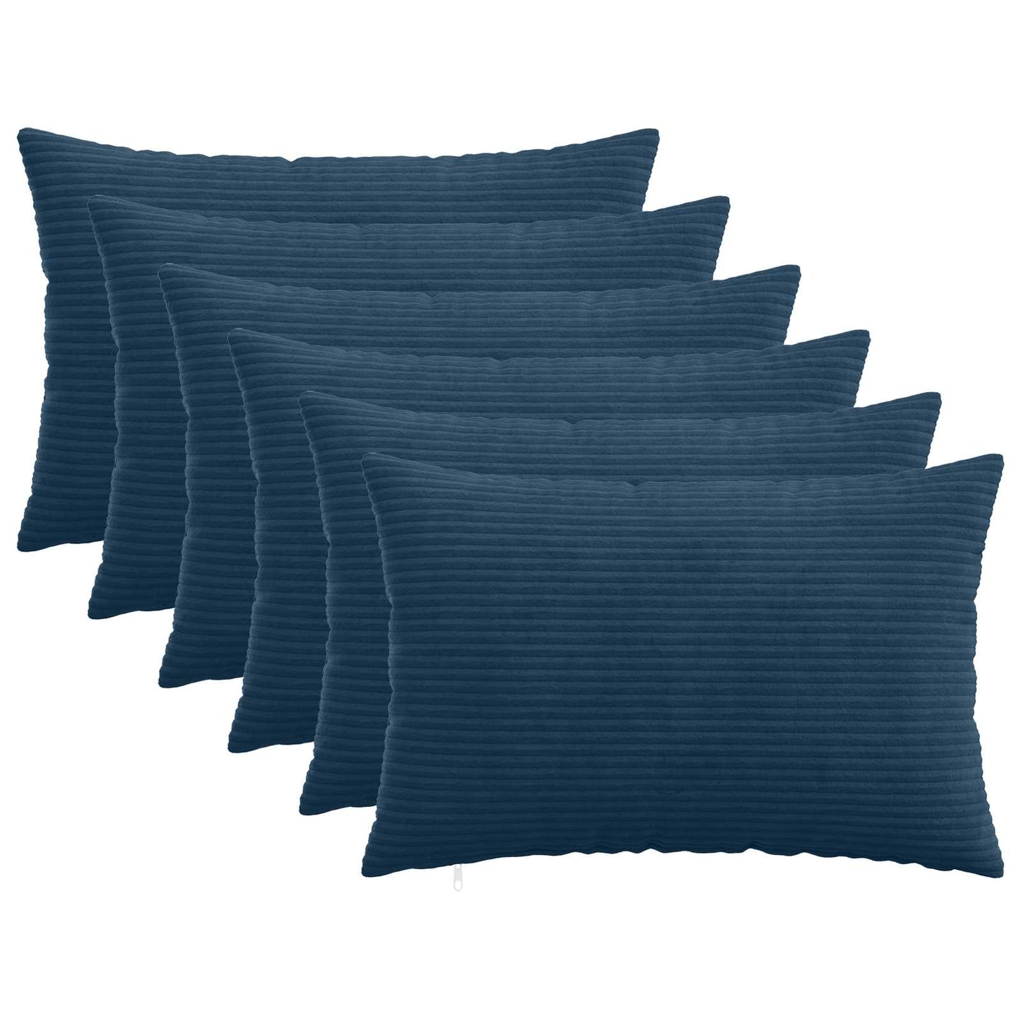 Cushion Cover 6 pcs HEERLEN Navy Blue 40 x 60 cm Corduroy