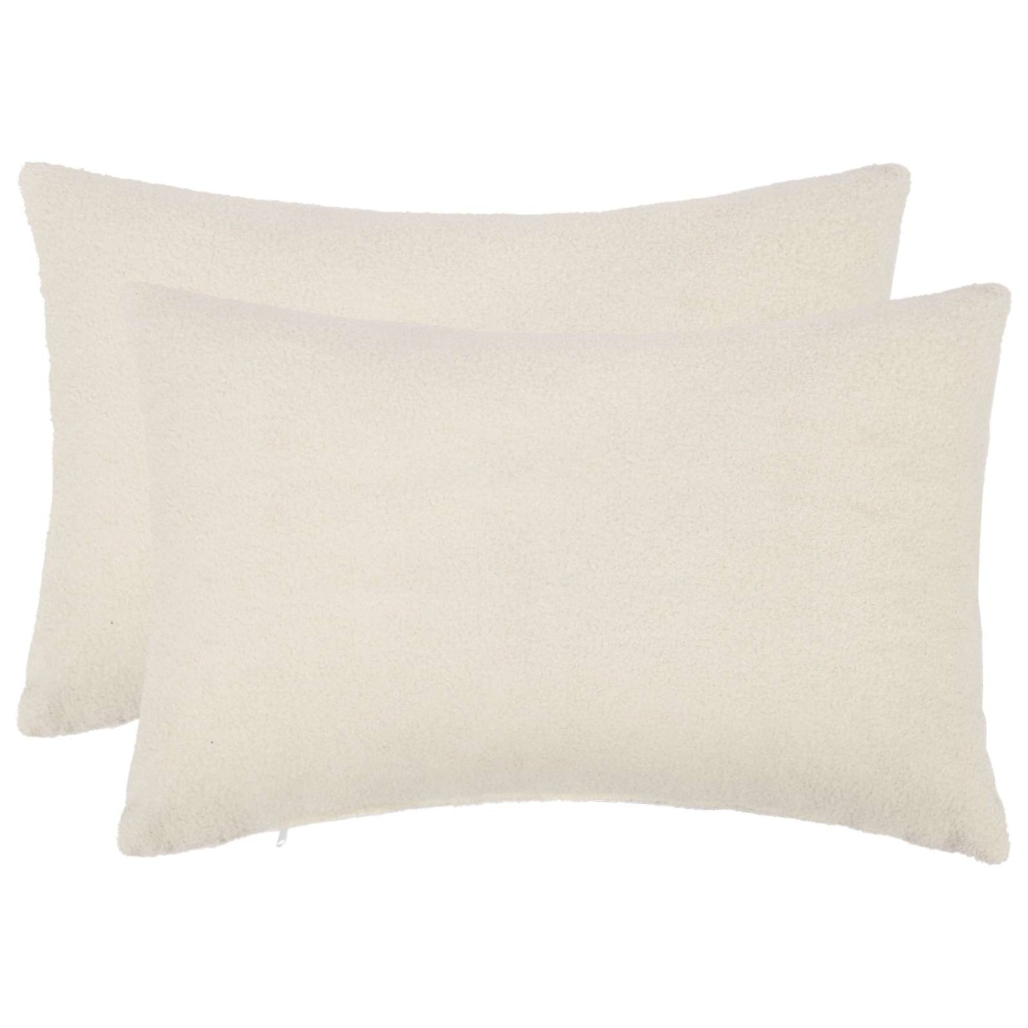 Cushion Cover 2 pcs HEERLEN Cream 40 x 60 cm Bouclé