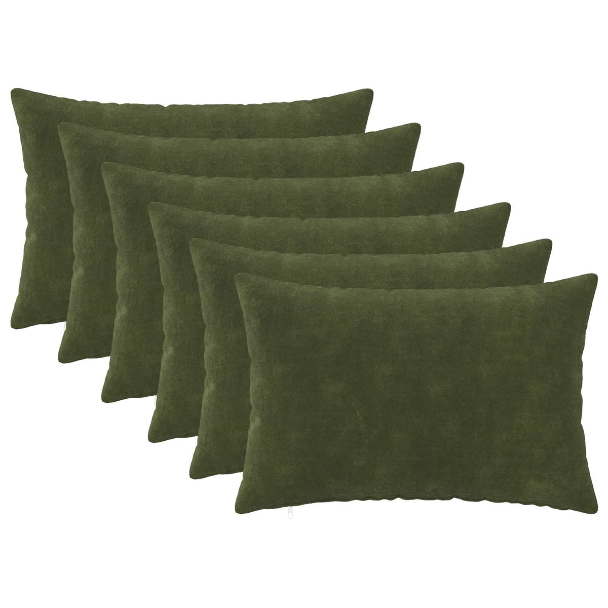 Cushion Cover 6 pcs HEERLEN Green 40 x 60 cm Microfiber Fleece