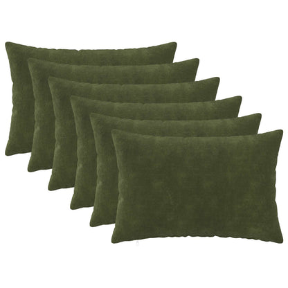 Cushion Cover 6 pcs HEERLEN Green 40 x 60 cm Microfiber Fleece