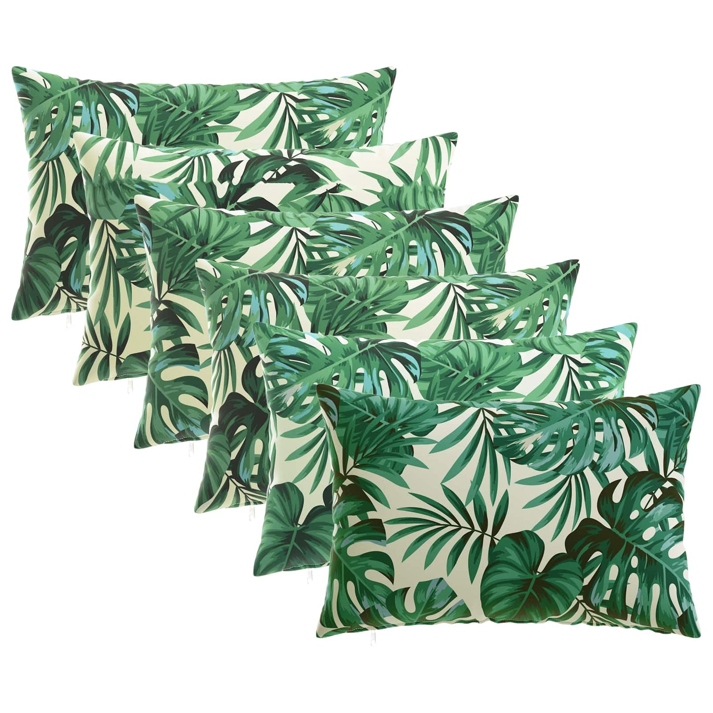 Cushion Cover 6 pcs HEERLEN Leaf Pattern 40 x 60 cm Polyester
