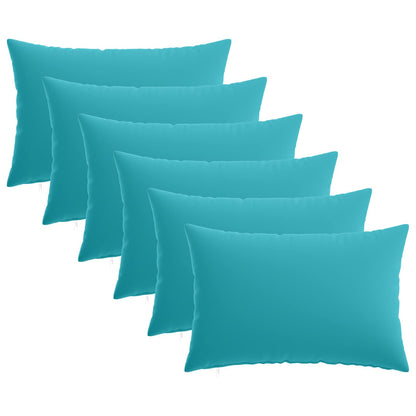 Cushion Cover 6 pcs HEERLEN Turquoise 40 x 60 cm Polyester