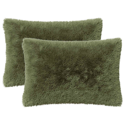 Cushion Cover 2 pcs HEERLEN Green 40 x 60 cm PV Fleece