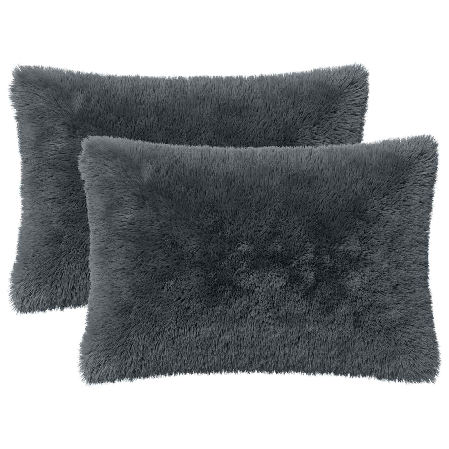 Cushion Cover 2 pcs HEERLEN Anthracite 40 x 60 cm PV Fleece