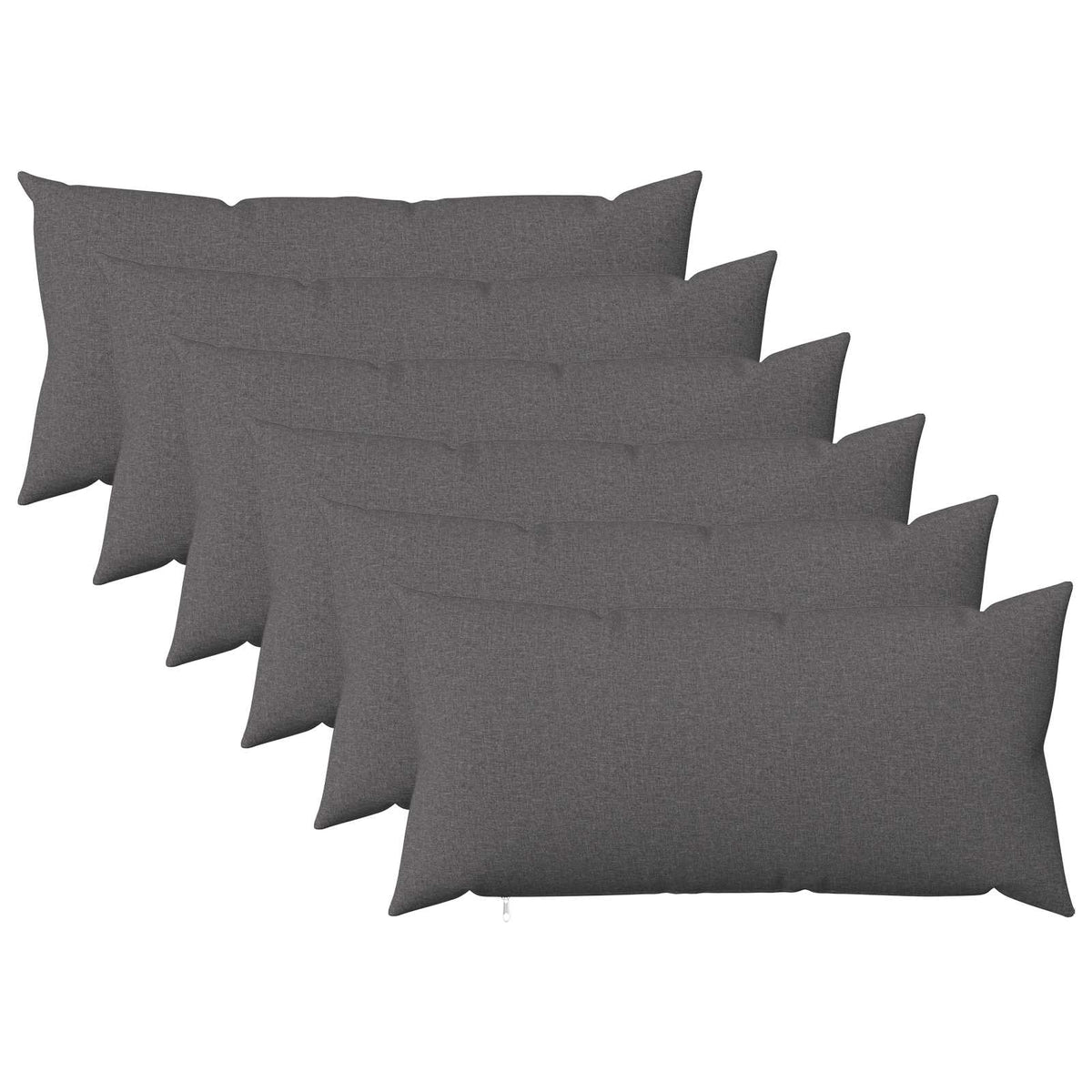 Cushion Cover 6 pcs HEERLEN Light Grey 40 x 70 cm Fabric