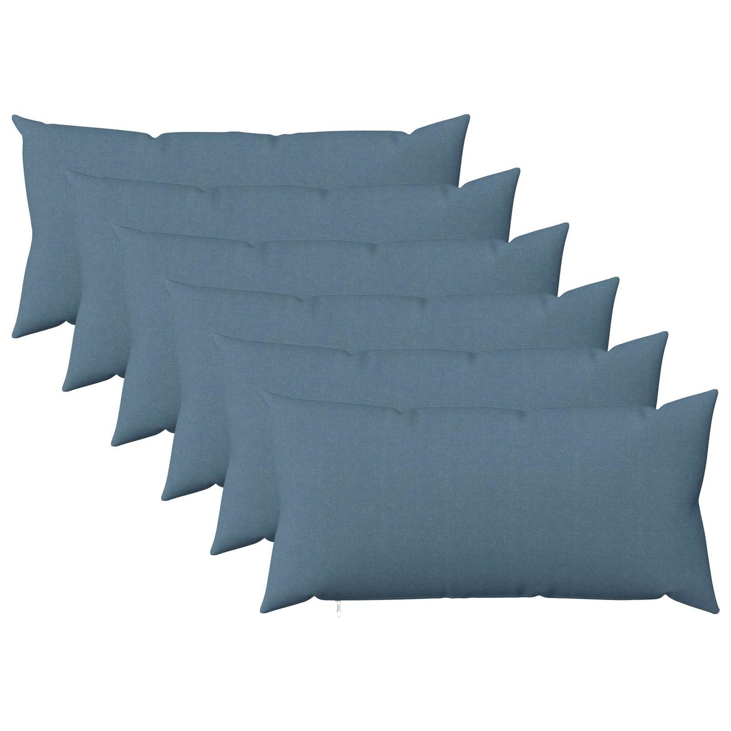 Cushion Cover 6 pcs HEERLEN Jeans Blue 40 x 70 cm Fabric