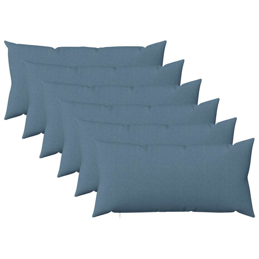 Cushion Cover 6 pcs HEERLEN Jeans Blue 40 x 70 cm Fabric