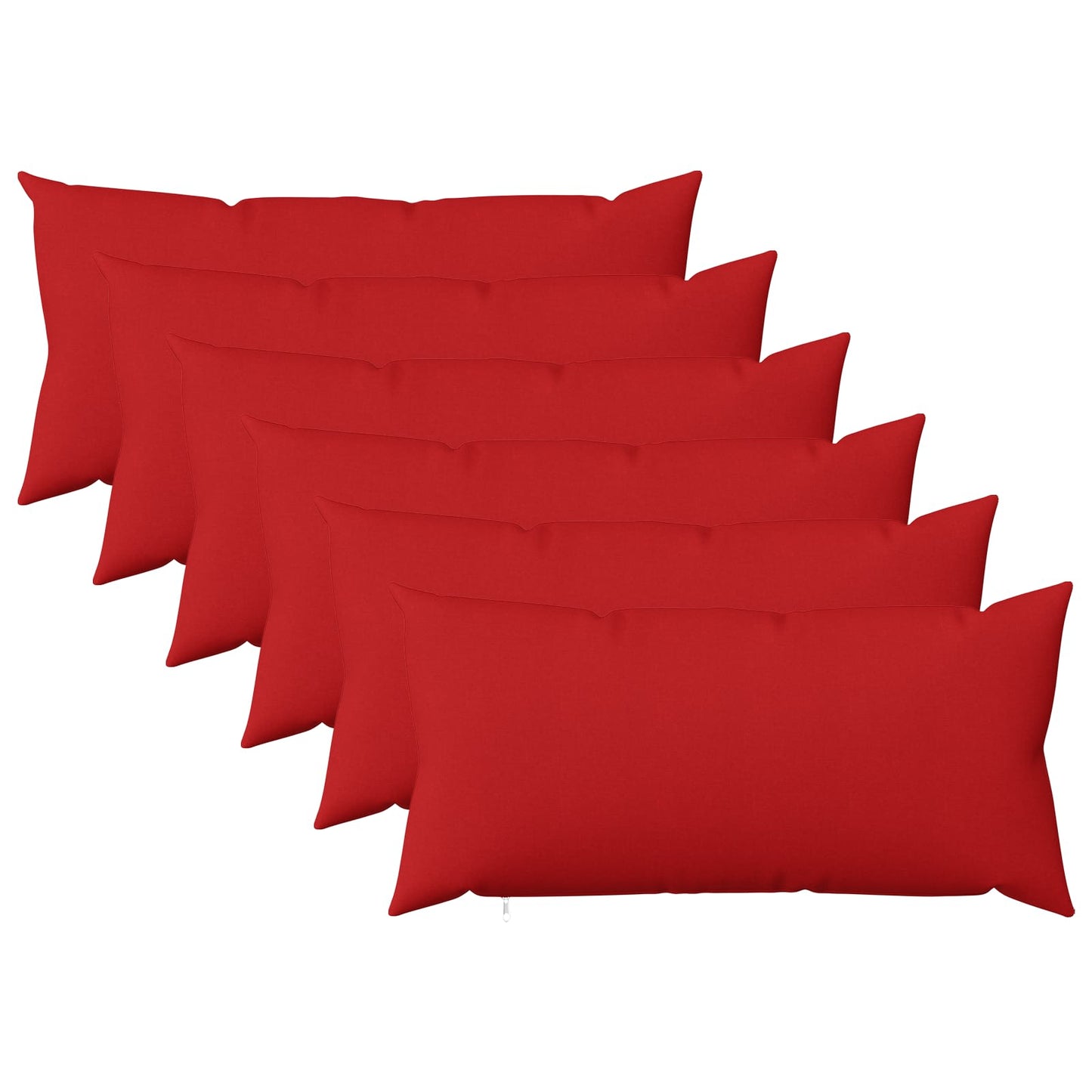 Cushion Cover 6 pcs HEERLEN Red 40 x 70 cm Fabric