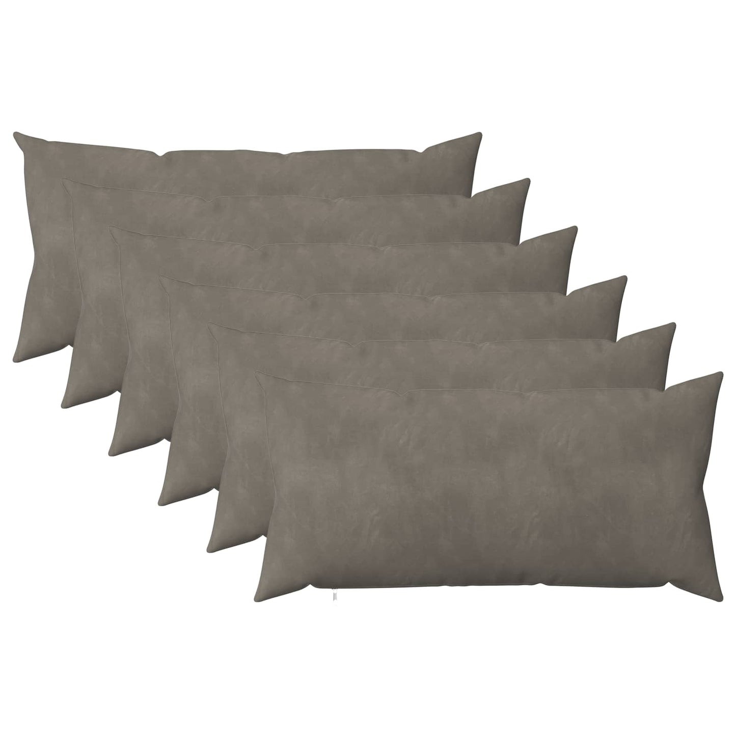 Cushion Cover 6 pcs HEERLEN Light Grey 40 x 70 cm Velvet