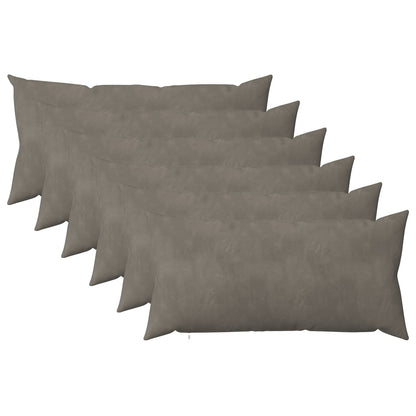 Cushion Cover 6 pcs HEERLEN Light Grey 40 x 70 cm Velvet