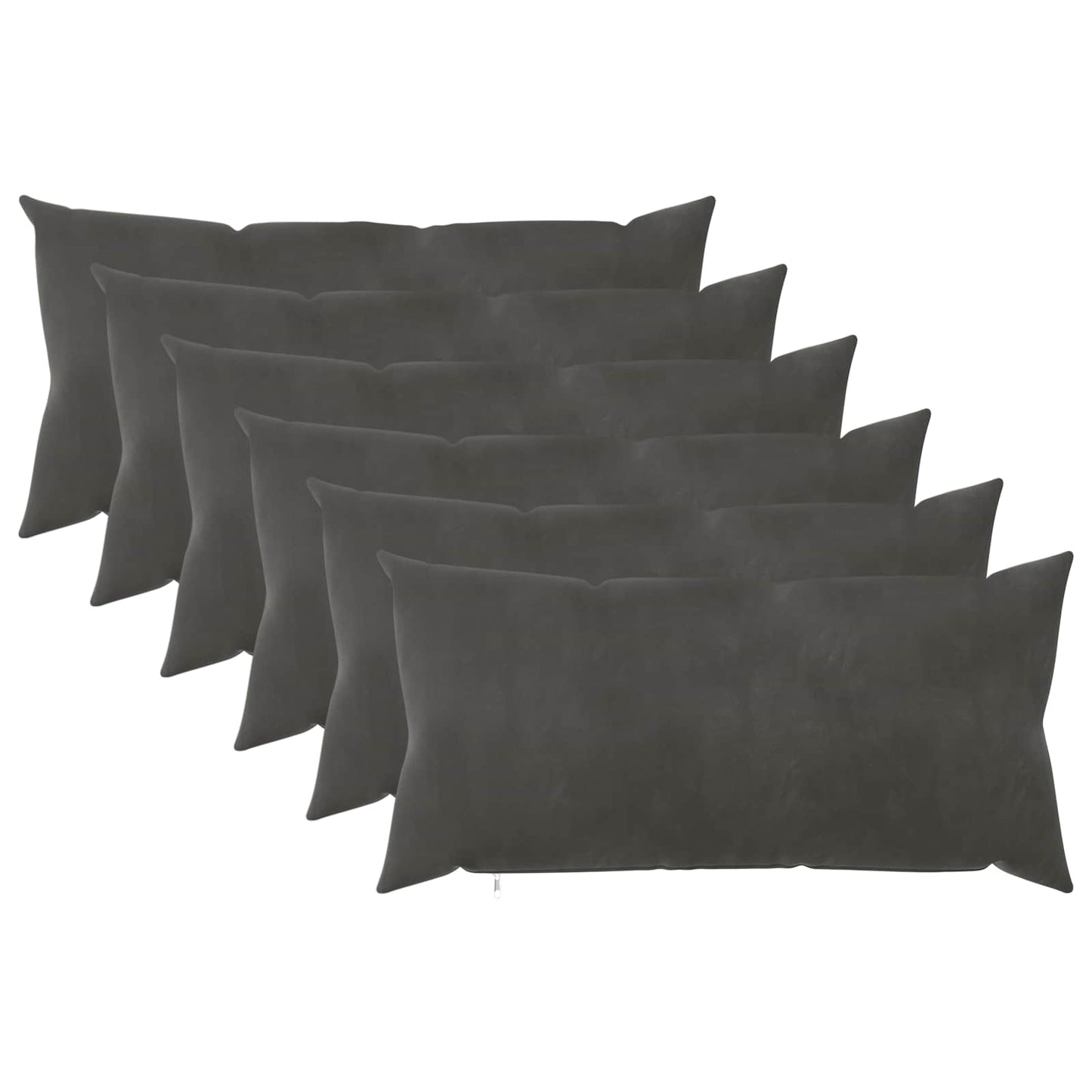 Cushion Cover 6 pcs HEERLEN Dark Grey 40 x 70 cm Velvet