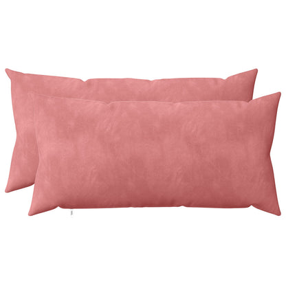 Cushion Cover 2 pcs HEERLEN Pink 40 x 70 cm Velvet