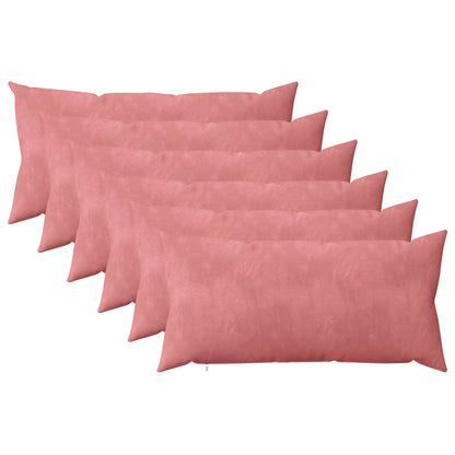 Cushion Cover 6 pcs HEERLEN Pink 40 x 70 cm Velvet