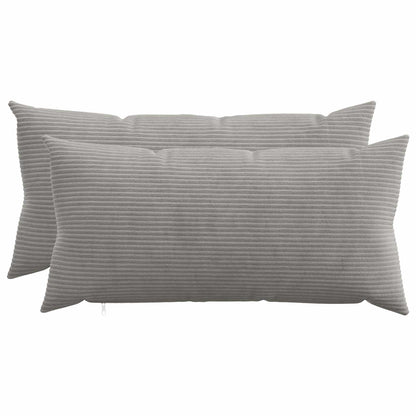Cushion Cover 2 pcs HEERLEN Light Grey 40 x 70 cm Corduroy