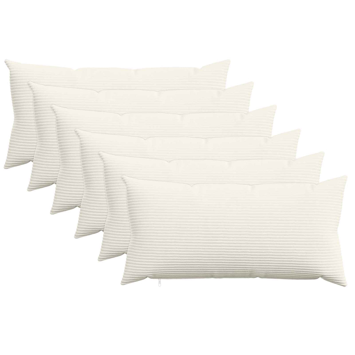 Cushion Cover 6 pcs HEERLEN Cream 40 x 70 cm Corduroy