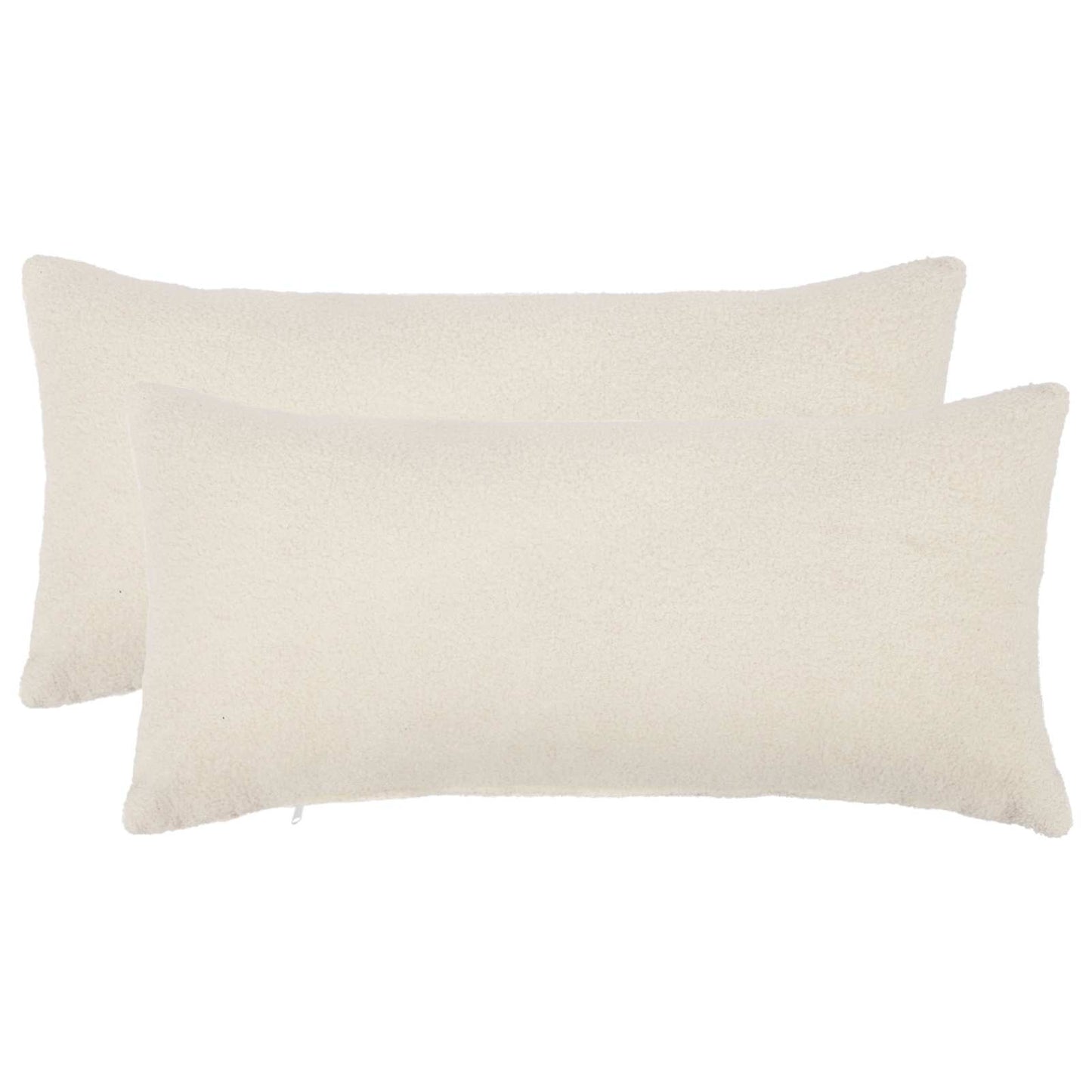 Cushion Cover 2 pcs HEERLEN Cream 40 x 70 cm Bouclé
