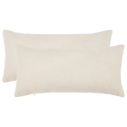 Cushion Cover 2 pcs HEERLEN Cream 40 x 70 cm Bouclé