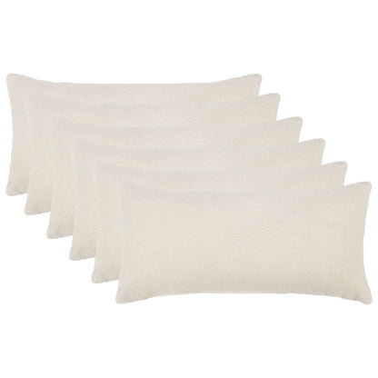 Cushion Cover 6 pcs HEERLEN Cream 40 x 70 cm Bouclé