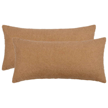 Cushion Cover 2 pcs HEERLEN Beige 40 x 70 cm Bouclé