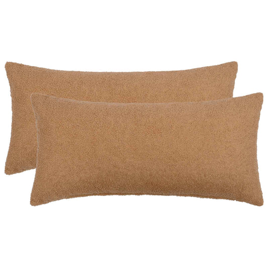 Cushion Cover 2 pcs HEERLEN Beige 40 x 70 cm Bouclé