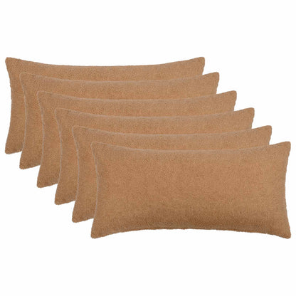 Cushion Cover 6 pcs HEERLEN Beige 40 x 70 cm Bouclé
