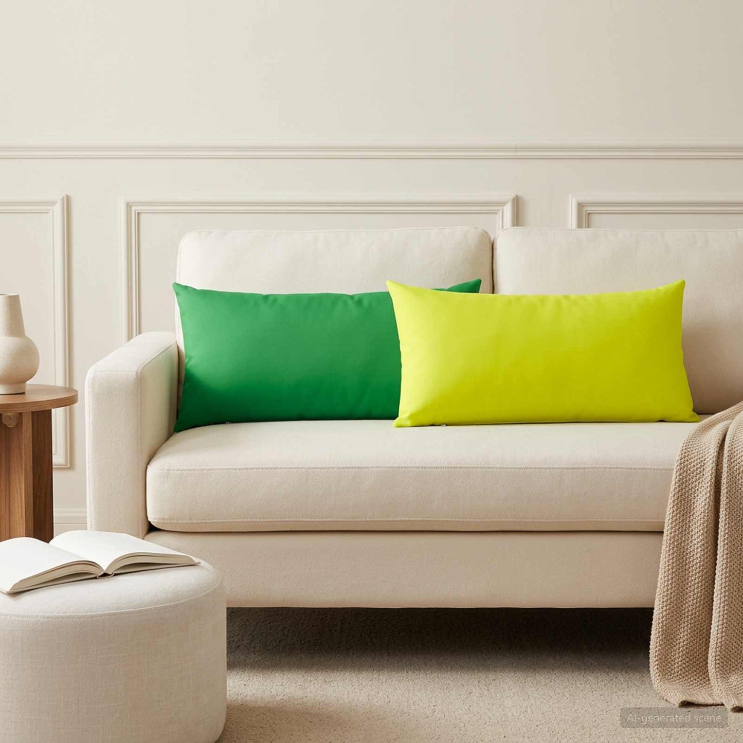 Cushion Cover 2 pcs HEERLEN Bright Green 40 x 80 cm Polyester