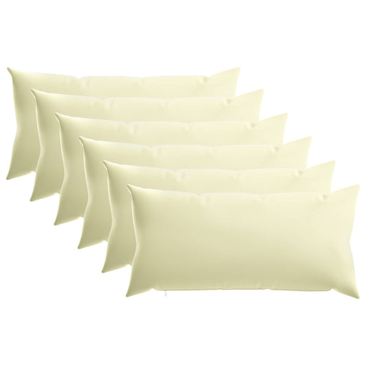 Cushion Cover 6 pcs HEERLEN Cream 40 x 70 cm Polyester