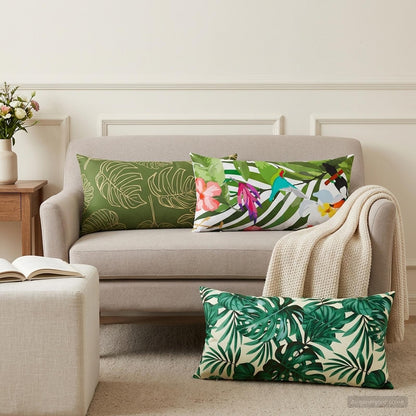 Cushion Cover 6 pcs HEERLEN Leaf Pattern 40 x 70 cm Polyester