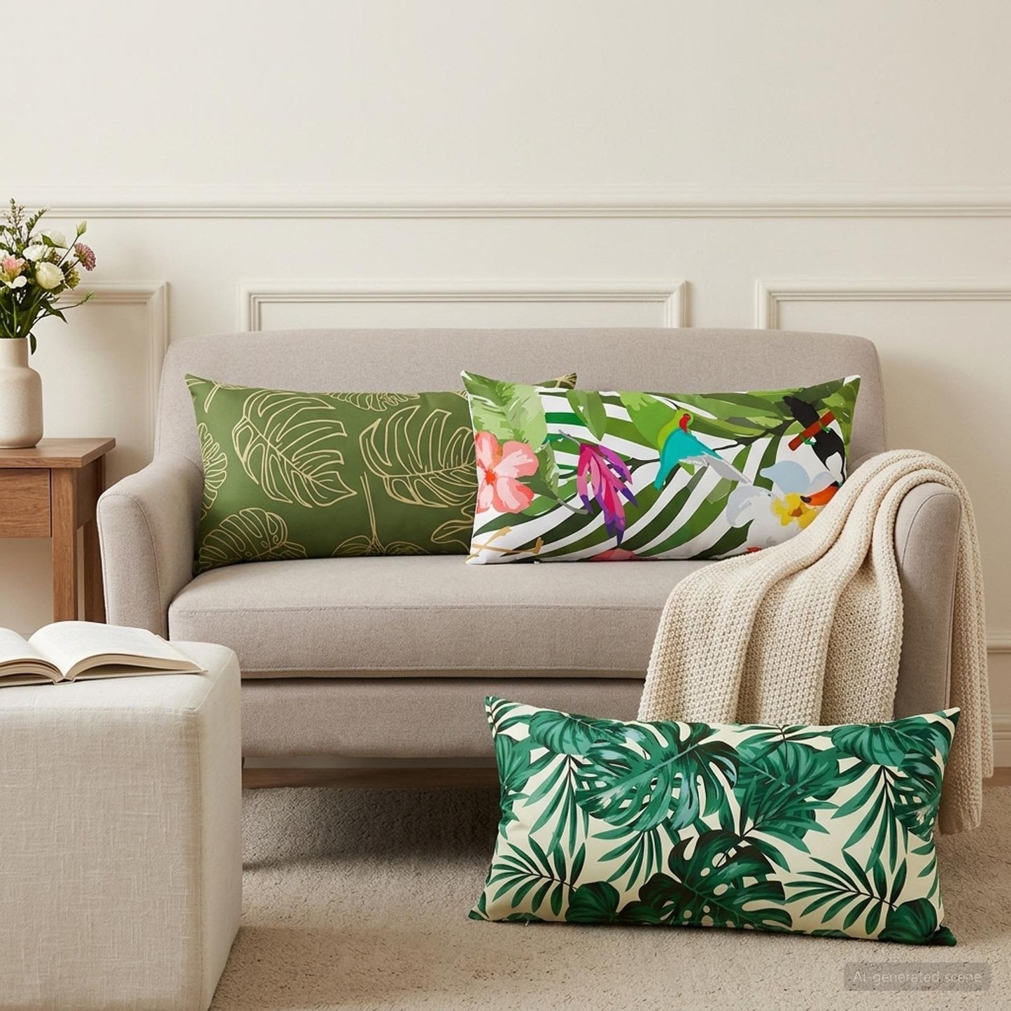 Cushion Cover 2 pcs HEERLEN Multicolour 40 x 70 cm Polyester